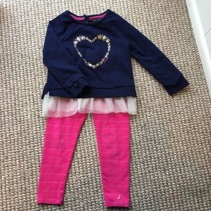 Nautica 3T navy/pink sweatshirt/leggings set